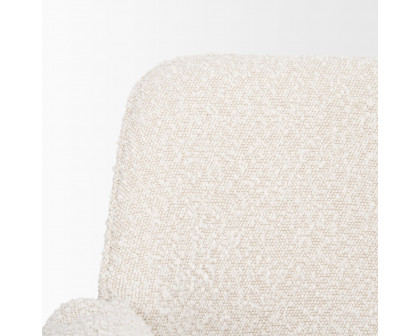 Mercana Brently Dining Chair with Cream Boucle Fabric & Matte Black Metal Legs - Cream