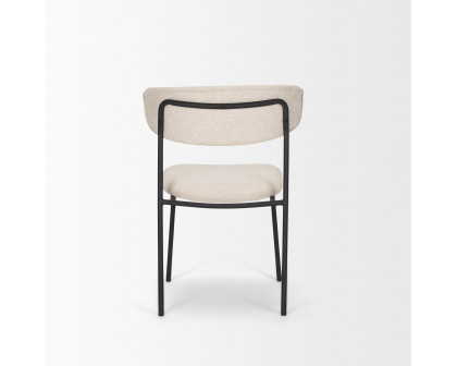 Mercana Corey Dining Chair with Oatmeal Fabric & Matte Black Metal - Oatmeal