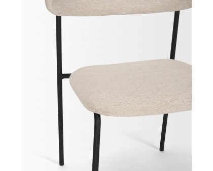 Mercana Corey Dining Chair with Oatmeal Fabric & Matte Black Metal - Oatmeal