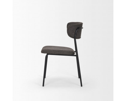 Mercana Corey Dining Chair with Gray Fabric & Matte Black Metal - Gray