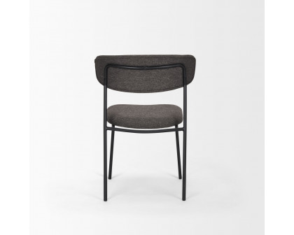 Mercana Corey Dining Chair with Gray Fabric & Matte Black Metal - Gray