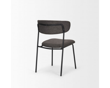 Mercana Corey Dining Chair with Gray Fabric & Matte Black Metal - Gray