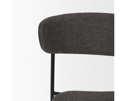 Mercana Corey Dining Chair with Gray Fabric & Matte Black Metal - Gray