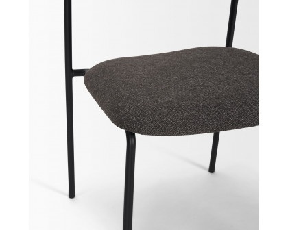 Mercana Corey Dining Chair with Gray Fabric & Matte Black Metal - Gray