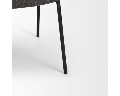 Mercana Corey Dining Chair with Gray Fabric & Matte Black Metal - Gray