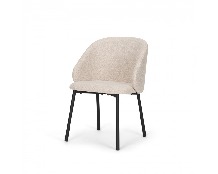 Mercana Shannon Dining Chair with Oatmeal Fabric & Matte Black Metal - Oatmeal