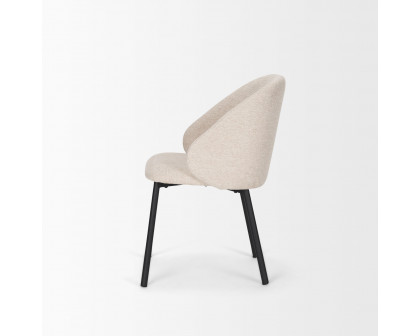 Mercana Shannon Dining Chair with Oatmeal Fabric & Matte Black Metal - Oatmeal