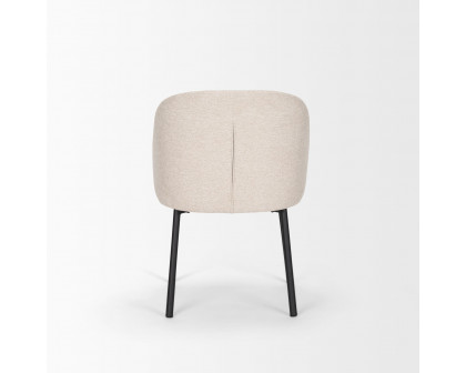 Mercana Shannon Dining Chair with Oatmeal Fabric & Matte Black Metal - Oatmeal