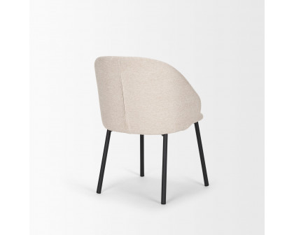 Mercana Shannon Dining Chair with Oatmeal Fabric & Matte Black Metal - Oatmeal