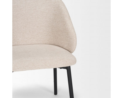 Mercana Shannon Dining Chair with Oatmeal Fabric & Matte Black Metal - Oatmeal