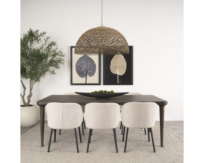 Mercana Shannon Dining Chair with Oatmeal Fabric & Matte Black Metal - Oatmeal