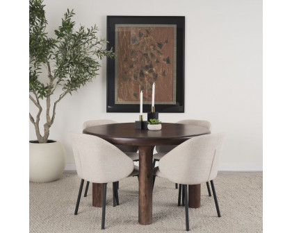 Mercana Shannon Dining Chair with Oatmeal Fabric & Matte Black Metal - Oatmeal