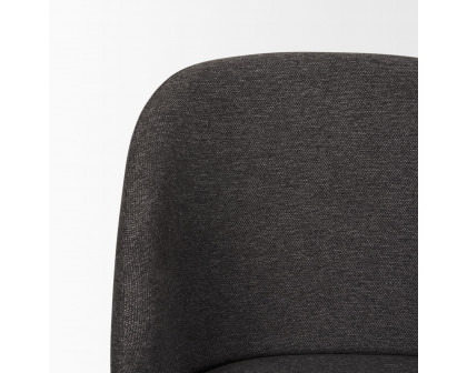 Mercana Shannon Dining Chair with Gray Fabric & Matte Black Metal - Gray