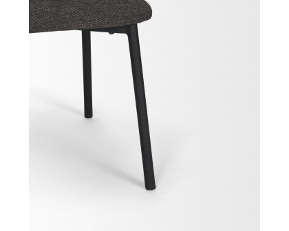 Mercana Shannon Dining Chair with Gray Fabric & Matte Black Metal - Gray