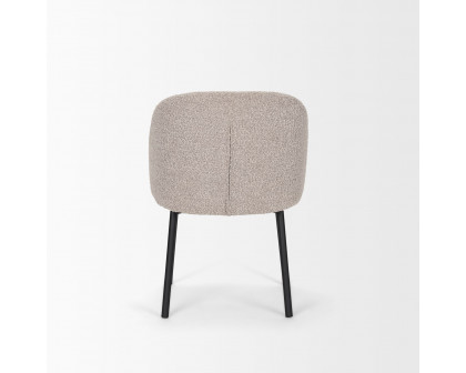 Mercana Shannon Dining Chair with Taupe Boucle Fabric & Matte Black Metal - Taupe