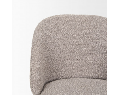 Mercana Shannon Dining Chair with Taupe Boucle Fabric & Matte Black Metal - Taupe