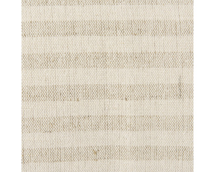 Mercana Jace Stripe Linen-Cotton Square Decorative Pillow Cover - Cream/Beige, Square