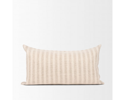 Mercana Jace Stripe Lumbar Decorative Pillow Cover - Cream/Beige, Rectangular