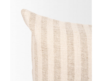 Mercana Jace Stripe Lumbar Decorative Pillow Cover - Cream/Beige, Rectangular