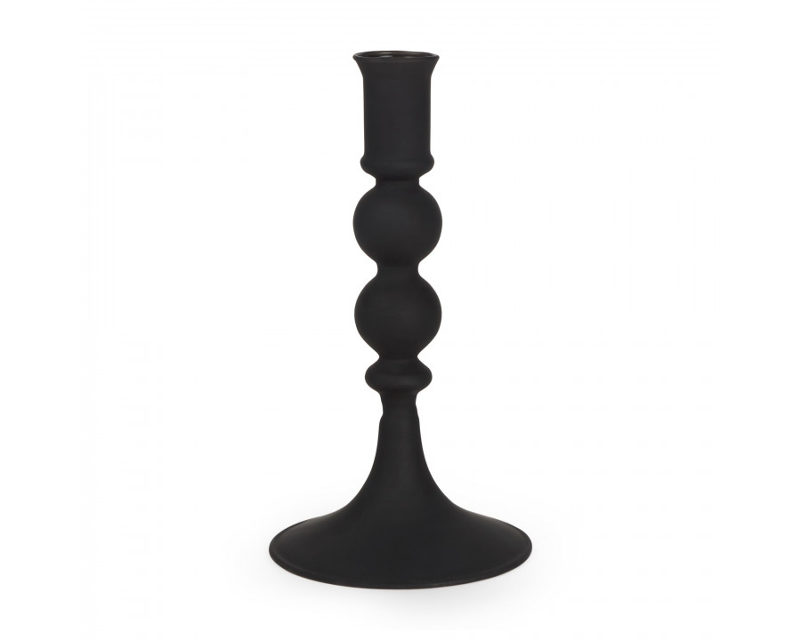 Mercana - Haute Matte Black Blown Glass Candlestick