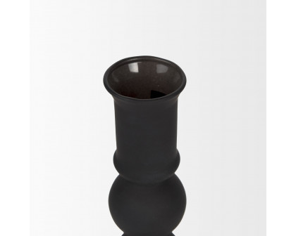 Mercana Haute Small Matte Black Blown Glass Candlestick