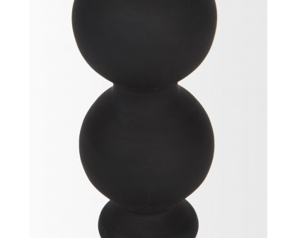 Mercana Haute Small Matte Black Blown Glass Candlestick