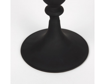 Mercana Haute Small Matte Black Blown Glass Candlestick