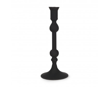 Mercana - Haute Matte Black Blown Glass Candlestick