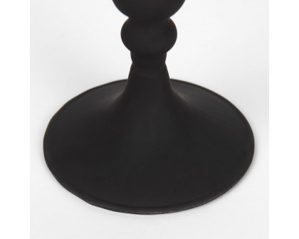 Mercana Haute Medium Matte Black Blown Glass Candlestick