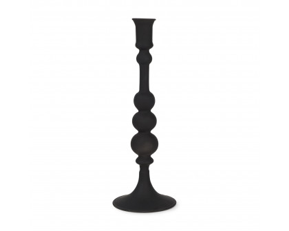 Mercana - Haute Matte Black Blown Glass Candlestick