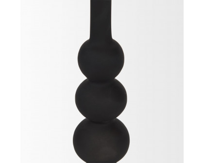 Mercana Haute Large Matte Black Blown Glass Candlestick