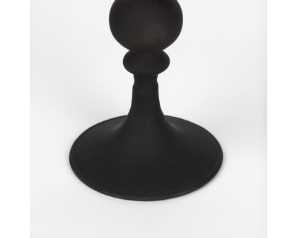 Mercana Haute Large Matte Black Blown Glass Candlestick