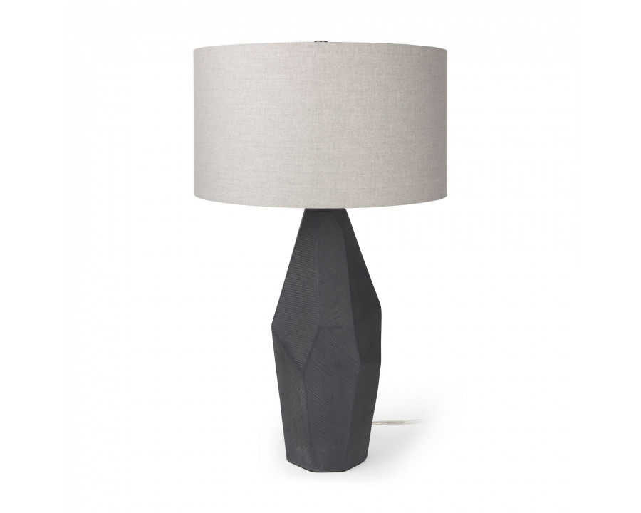 Mercana - Piven Ceramic Base White Linen Shade Table Lamp