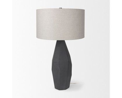 Mercana - Piven Ceramic Base White Linen Shade Table Lamp