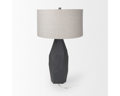 Mercana Piven Table Lamp with Gray Wash Textured Ceramic - Gray