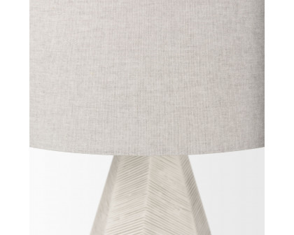 Mercana Piven Table Lamp with Antiqued Wash Textured Ceramic - White