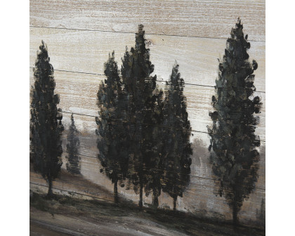 Mercana - Tuscan Cypress 60x36 Hand Painted on Wood Oil Painting