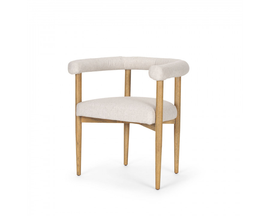 Mercana - Arden Dining Chair with Brown Wood and Cream Twill Fabric