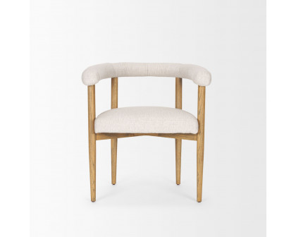 Mercana - Arden Dining Chair with Brown Wood and Cream Twill Fabric