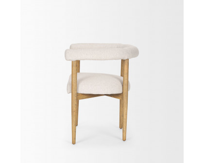 Mercana - Arden Dining Chair with Brown Wood and Cream Twill Fabric