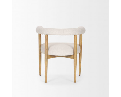 Mercana - Arden Dining Chair with Brown Wood and Cream Twill Fabric