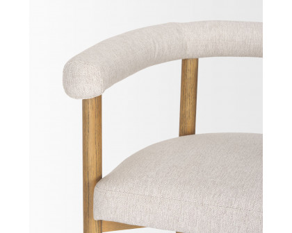 Mercana - Arden Dining Chair with Brown Wood and Cream Twill Fabric