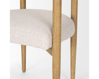 Mercana - Arden Dining Chair with Brown Wood and Cream Twill Fabric