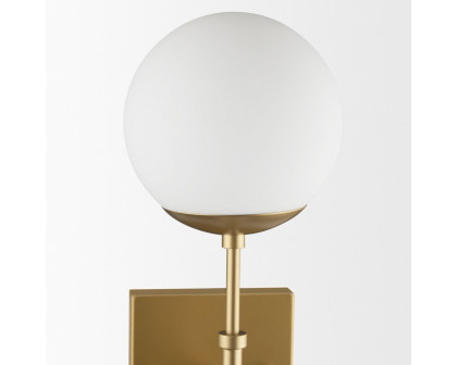 Mercana Edie 2-Light Wall Sconce with Frosted Glass Globes - Gold