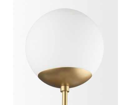 Mercana Edie 2-Light Wall Sconce with Frosted Glass Globes - Gold