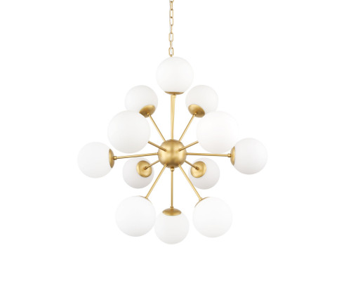 Mercana Barbara Chandelier with Frosted Glass Globes 11-Light - Gold