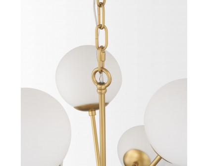 Mercana Barbara Chandelier with Frosted Glass Globes 11-Light - Gold