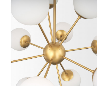 Mercana Barbara Chandelier with Frosted Glass Globes 11-Light - Gold