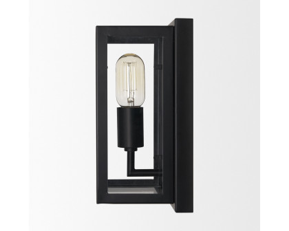 Mercana Cairn 1-Light Wall Sconce with Glass - Black