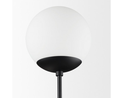 Mercana Edie 2-Light Wall Sconce with Frosted Glass Globes - Black